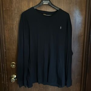 Men’s long sleeve, Ralph Lauren T-shirt, black with gray horse good condition